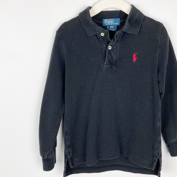 Polo Ralph Lauren - 3T Boys Black Long Sleeve Polo - Picture 2 of 5